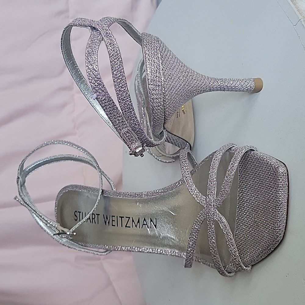 Stuart Weitzman Metallic Strappy Heels